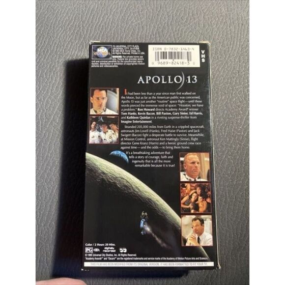 Apollo 13 (VHS, 1995) Tom hanks Kevin bacon Gary Sinise Bill Paxton Houston - Picture 3 of 7